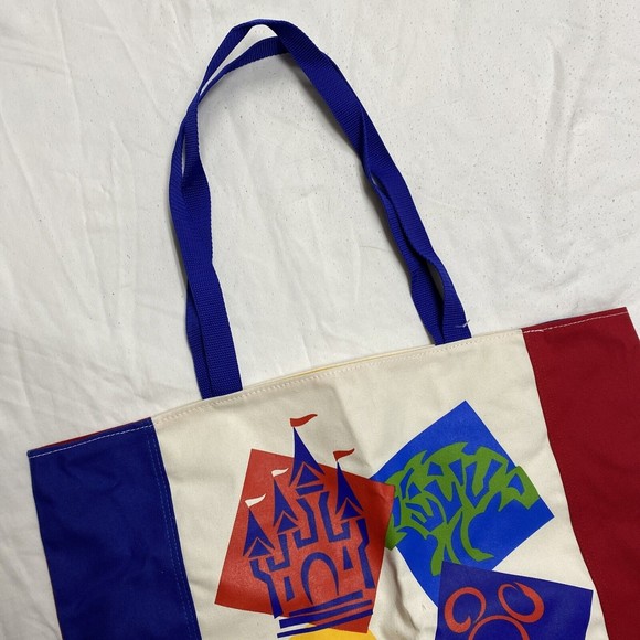 VINTAGE 90s WALT DISNEY WORLD 4 PARK CANVAS BAG New Made in USA great quality - Picture 3 of 10